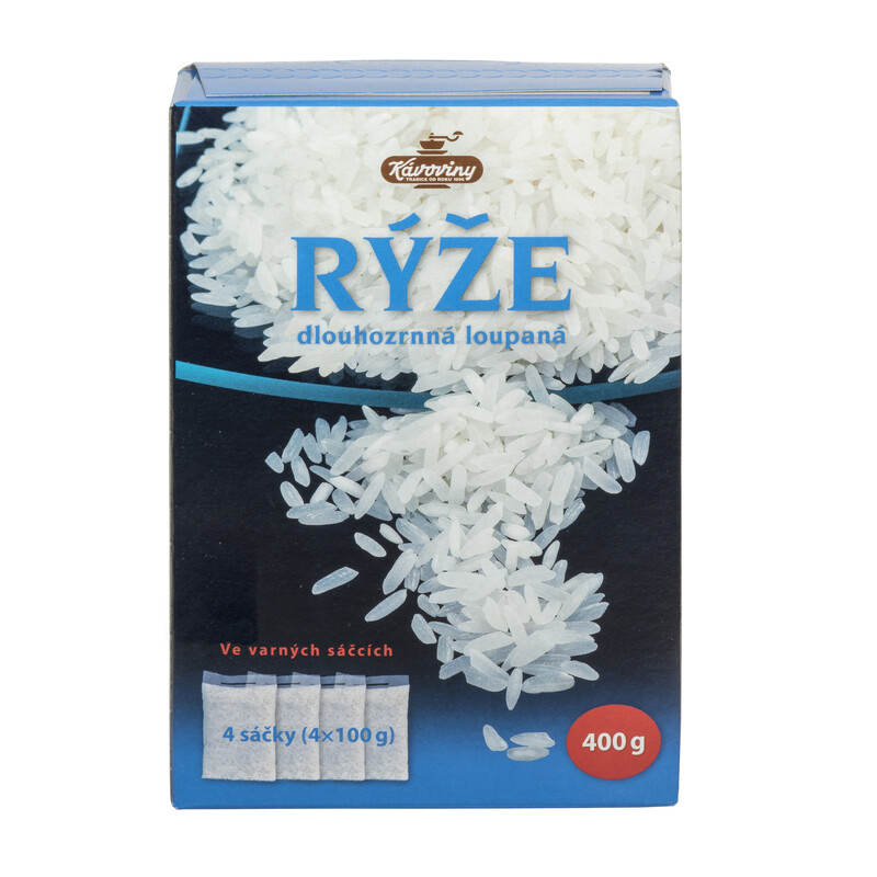 Rýže dlouhozrnná loupaná, ve varných sáčcích 4x100 g